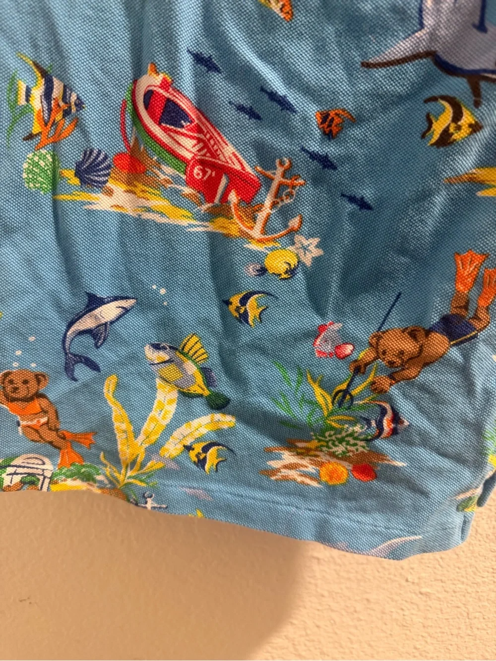 Polo by Ralph Lauren Blue Ocean Print Polo Shirt for Kids